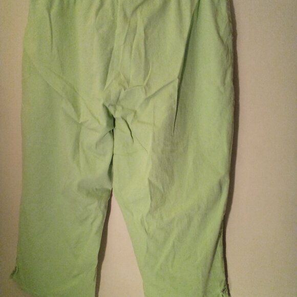 Denim & Co Capri Pants Women 3X Pull On Elastic Pockets Green - Picture 11 of 14